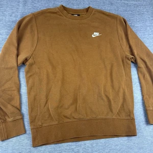 Nike Classic Men's Burnt Orange Crewneck Sweater Size Small Sportswear Casual - Picture 1 of 4