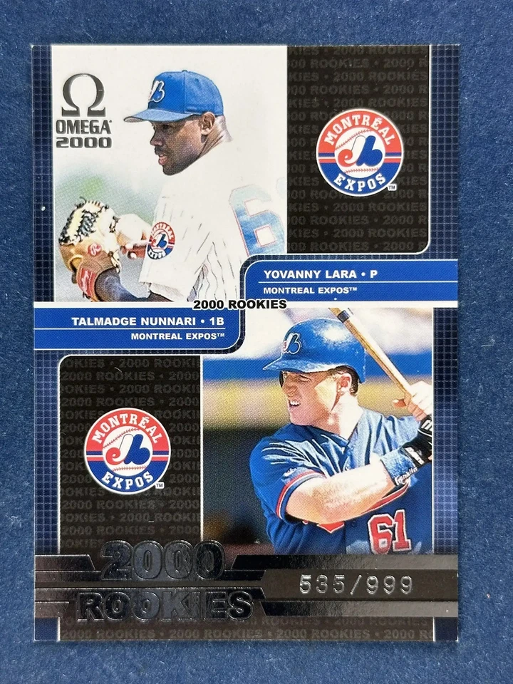 2000 Pacific Omega #195 Yovanny Lara/Talmadge Nunnari Expos /999 - Image 1 of 2