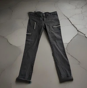 Royal Bones Mens Slim Black Zippers Goth Skinny Band Rock Retro Punk Jeans Sz 34 - Picture 1 of 13