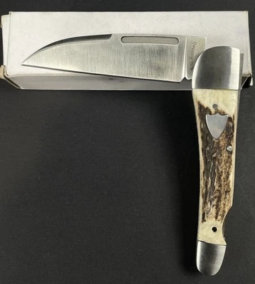 A.G. Russell Wharncliffe Lockback Folding Knife Stag Handle AGLB-CW13SX 8r13MoV - Image 1 of 4