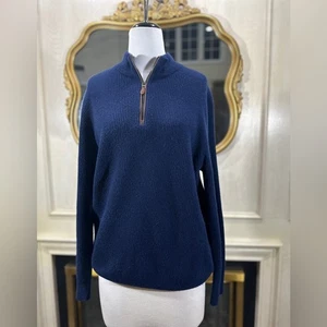 Vineyard Vines by Shep & Ian 100% Cashmere Navy Blue Half-Zip Sweater Men’s L - Picture 1 of 8