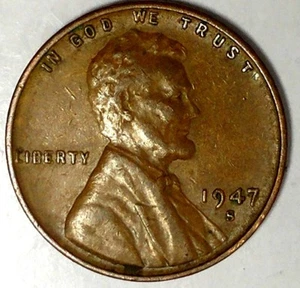 1947-S 1C Lincoln Wheat Cent AU 18rr0808 - Picture 1 of 2