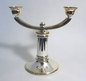 Nuevo SOPORTE PARA VELAS DE DOBLE BRAZO Estilo ERA MEMPHIS PLATA y oro ESTILO ART DECO - Imagen 1 de 3