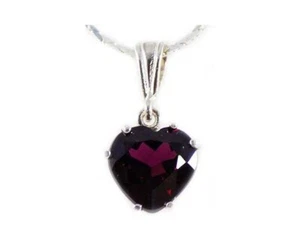 Garnet Heart Pendant Norway Rhodolite Bohemian Gypsy Cape Ruby 19thC Antique Gem - Picture 1 of 10