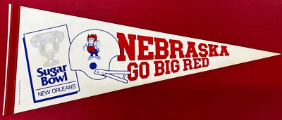 1985 VTG Sugar Bowl Nebraska Cornhuskers FULL SIZE Pennant "Go Big Red!" NCAA! - Image 1 of 2