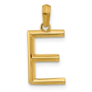 14k Yellow Gold Initial Letter E Pendant 0.86g Gift for Mother - Picture 1 of 4