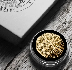 Moneda conmemorativa de oro de 24 quilates FELIZ JUBILACIÓN en caja de regalo. Regalo/regalo/retiro - Imagen 1 de 12