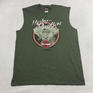 NWOT Men's Harley Davidson Engine Tank Top Green Size S - Picture 1 of 5