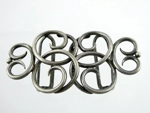 Antik Sterling Silber Wortz und Voorhis Schnörkel Design Gürtelschnalle Set 26,4 g - Bild 1 von 15