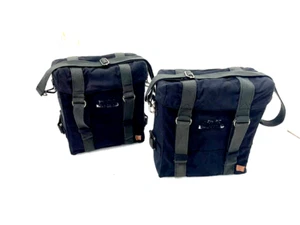 Fit For Royal Enfield Classic 350cc 500cc -"Pair Side Panniers Military Black" - Picture 1 of 6