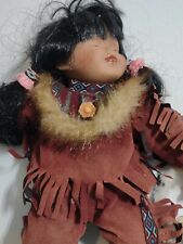 Goldenvale Buckskin Garb Aztec Diamond Limited Native American Sleeping Doll
