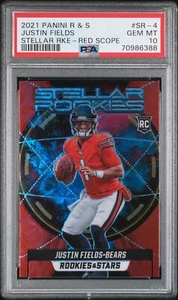2021 Panini Rookies and Stars Justin Fields Stellar Rookies Red Wave PSA 10 SR-4 - Imagen 1 de 2