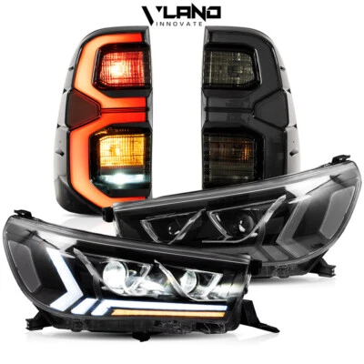 VLAND LED Headlights+FULL Tail Lights For 2015-2019 Toyota Hilux/Vigo Sequential - Image 1 of 4