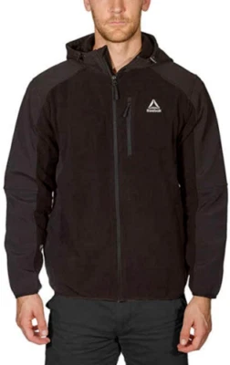 Reebok Men's Mixed Media Softshell Jacket (Black, Medium). - Image 1 of 2