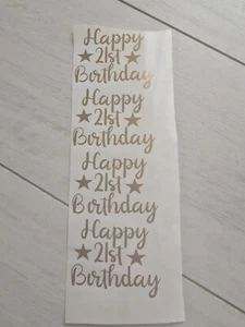 4xHappy Birthday 18th 21st 30th 40th 50th ALL AGES Decal Wine Glass Label Vinyl - Picture 1 of 1