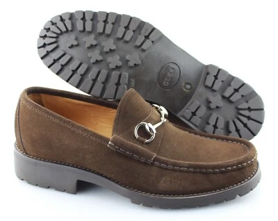 Mocasines de gamuza marrón GUCCI 'Horsebit' para hombre talla US 8-E, GUCCI 8-E Foto 1 de 4