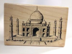 Inkadinkado Rubber Stamp Temple Palace Detailed Wood Mounted Rubber Stamp