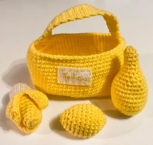 Handmade Crochet Yellow Color Sorting Playset, Learning Toy, Montessori - Picture 1 of 11