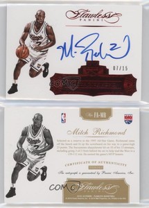 2015-16 Panini Flawless Auto Ruby /15 Mitch Richmond #FA-MR Auto HOF