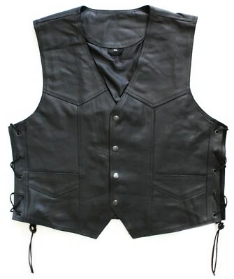 Modeka Lederweste 1653 Biker Chopper Lederweste Motorrad Weste Kutte geschnürt   - Bild 1 von 3