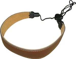 CINTURÓN DE SAXOFONGO — CUERO AUTÉNTICO MARRÓN — CINTA DE SAXOFÓN — CORREA DE TRANSPORTE — AJUSTABLE — SPS47 - Imagen 1 de 3