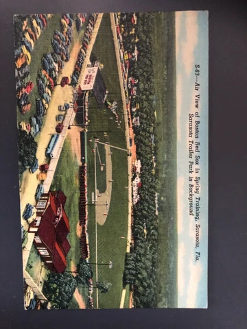 Boston Red Sox SARASOTA SPRING TRAINING STADIUM Postcard - 1958 PM Cover