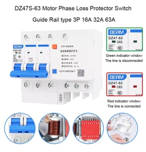 Protector de pérdida de fase del motor DZ47S-63 interruptor guía tipo 3P 16A 32A 63A - Imagen 1 de 7