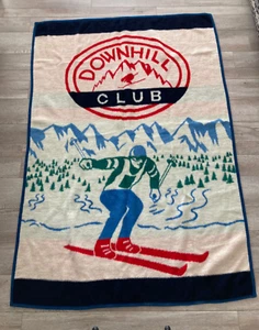 Vuteks Crown Crafts Fleece Blanket 60x80 Downhill Club Skiing Yugoslavia 1988 - Picture 1 of 6