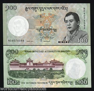 BHUTAN 100 NGULTRUM P32 2011 LOT KING DZONG UNC WORLD MONEY BILL NOTE X 20 PCS - Picture 1 of 1