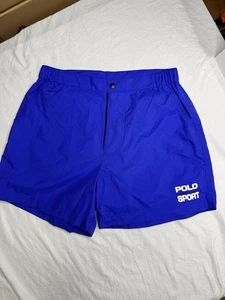 Polo Sport Vintage 90s Men’s Nylon Blue Shorts Size Medium - Picture 1 of 1