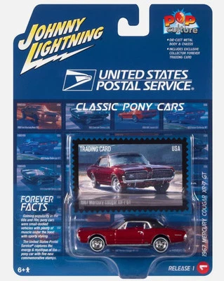 JOHNNY LIGHTNING - MERCURY Cougar XR-7 GT 1967 bordeaux - UNITED STATES POSTA... - Immagine 1 di 3