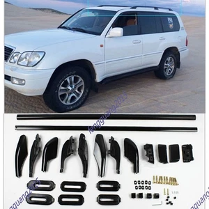 For Toyota Lexus LX470 1998-2007 Black Roof Rack Rails Luggage Carrier Bars Set - Picture 1 of 8