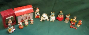 BIG LOT 11 SEWING SMALL XMAS VALETINE MICE BEAR RABBIT ORNAMENTS HALLMARK w/BOX - Picture 1 of 17