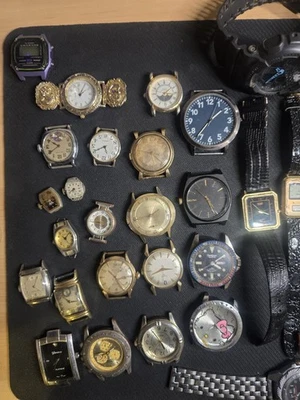LOT SALE. Watches Bands and Parts and Misc. Whatches Faces No Bands Some 14k GF - Image 1 of 4