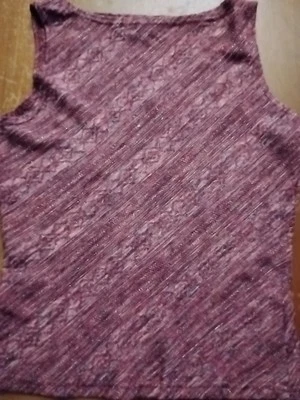 Camiseta sin mangas de colección Aqua Blues para mujer talla M diseño malva/rosa/plateado en ángulo Foto 1 de 4