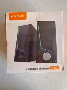 Computer Speakers, PC Speakers with 6 Lighting Modes, USB Powered Computer Speak - Picture 1 of 8