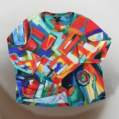 Suéter Ali Miles Tejido Top Artístico Arte Abstracto para Usar 3/4 Mujeres Talla 2X Foto 1 de 4