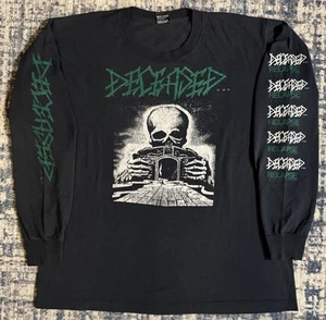 Vintage 90s Deceased Mausoleum Long Sleeve T Shirt XL Relapse Records Metal Band - Bild 1 von 7
