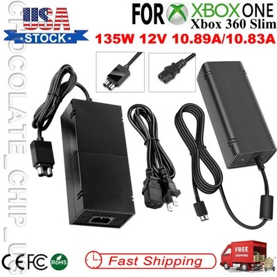 AC Adapter Charger For Microsoft XBOX ONE/360 Slim Console Power Supply Cable - Image 1 of 4