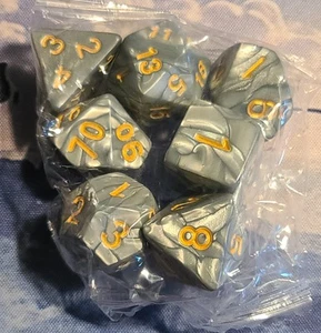 Dados poliédricos grises DND de 7 piezas para Dungeons & Dragons RPG D&D Magic The Gathering - Imagen 1 de 1