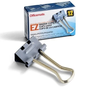 Officemate EZ Ordnerklammern, kleine Größe, 12/Box, grau (99220) - Bild 1 von 4