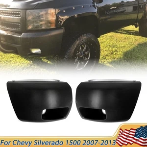 Front Bumper Face Bar End Caps Fog Light Cover For 2007-13 Chevy Silverado 1500 - Picture 1 of 14