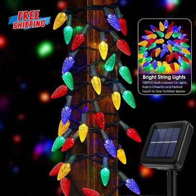 Las mejores luces de Navidad con energía solar para exterior exterior Navidad con 100 unidades C6 Foto 1 de 4