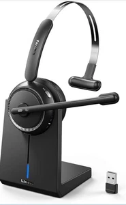 Wireless Headset 5.2 for Call Center,Bluetooth Headphones w/Mic&Noise Cancelling - Picture 1 of 7