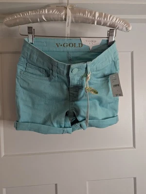 Pantalones Cortos de Denim Vigoss Niñas Jóvenes The Mailbu Medianos Cortados Bordados Talla 10 Foto 1 de 4