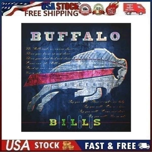 Buffalo Bills Throw Pillow Cover, Team Logo, Vintage City Map, 18" Double Sided - Picture 1 of 7