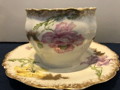Vintage A. Lanternier Limoges France Mayo Condiment Bowl W/Attached Underplate • 18.99€