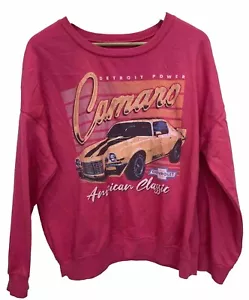 Chevy Detroit Power Camaro Women’s Sweater Sz L Dark Pink - Picture 1 of 7