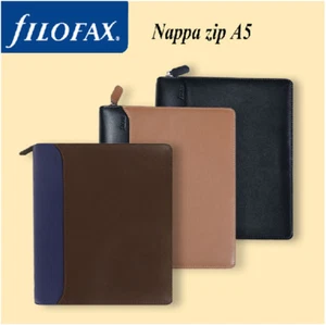 Filofax A5/Personal Size Zip/Button Nappa Diary Planner Leather Note Organiser - Picture 1 of 29
