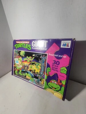 Vintage 1989 Teenage Mutant Ninja Turtles 30pc Giant Floor Puzzle TMNT RoseArt - Image 1 of 4